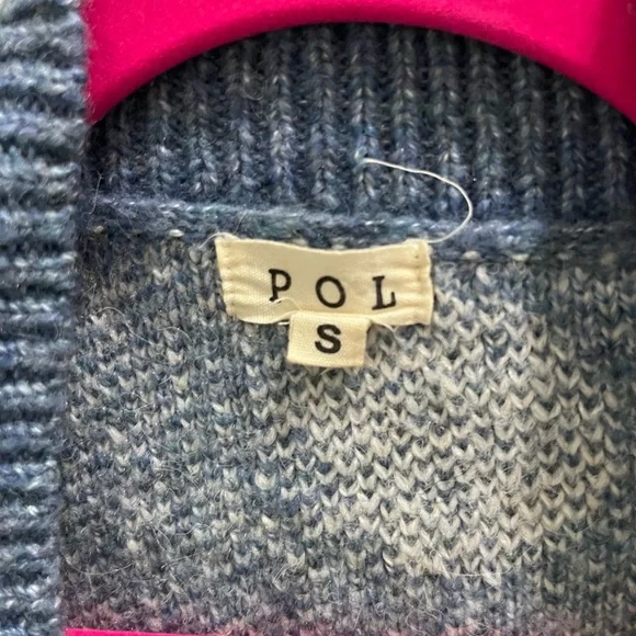 POL Blue and White Polka Dot Oversized Cardigan Sweater - Picture 4 of 5